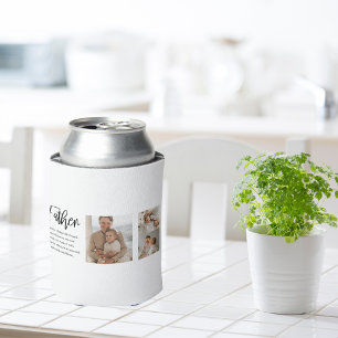 Modern Collage Photo With Father Best Quote Gift Can Cooler