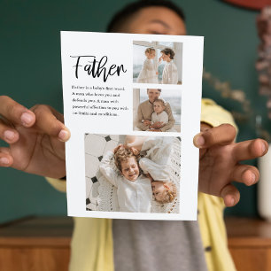 Modern Collage Photo With Father Best Quote Gift Holiday Card