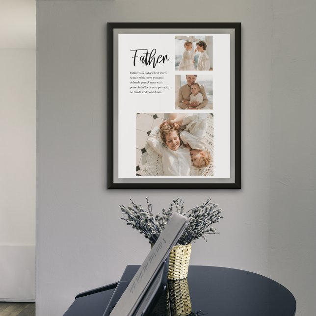 Modern Collage Photo With Father Best Quote Gift Poster (Creator Uploaded)
