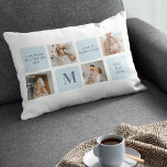 Modern Collage Photos Blue Best Fathers Gift Lumbar Cushion<br><div class="desc">Modern collage photos with a blue theme can make a great gift for Father's Day or any occasion to celebrate a special dad. Collage photos are a unique and creative way to showcase a collection of memorable moments and can be customised to fit the recipient's style and personality.</div>