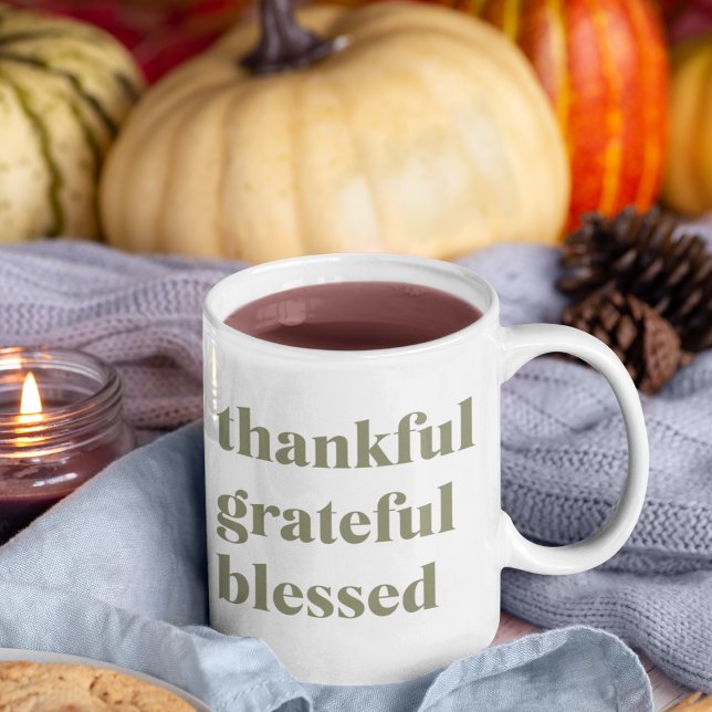 Modern Collage Three Photo | Happy Thanksgiving Co Coffee Mug (Creator Uploaded)