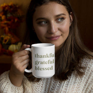 Modern Collage Three Photo   Happy Thanksgiving Co Coffee Mug
