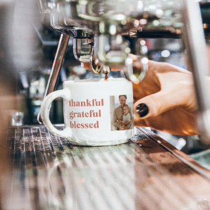 Modern Collage Three Photo   Happy Thanksgiving Espresso Cup