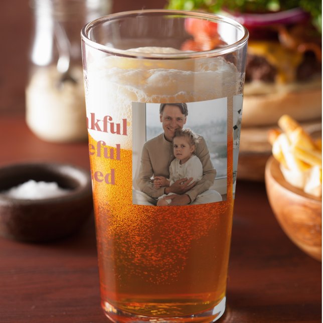 Modern Collage Three Photo | Happy Thanksgiving Glass (Creator Uploaded)