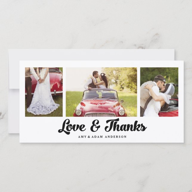 Modern Collage | Wedding Thank You Photo Card (Front)