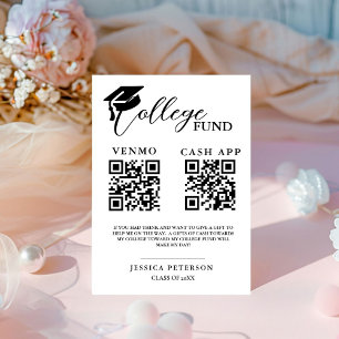 Modern College Fund High School fund QR code  Pedestal Sign