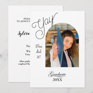 Modern College Graduation Announcement with photo