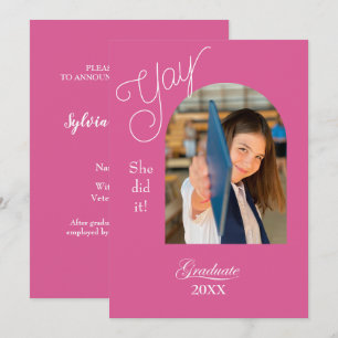 Modern College Graduation Announcement with photo