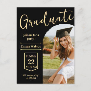 Modern College or High School Elegant Graduation Postcard