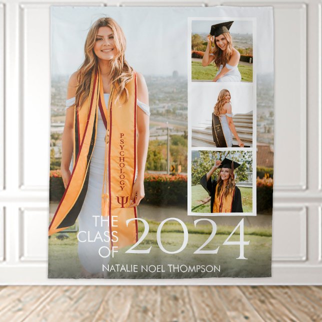 Modern College or High School Elegant Graduation Tapestry (Creator Uploaded)