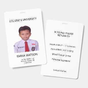 Modern College University Student ID Badge Templat