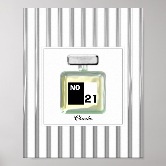 Modern Cologne Perfume Bottle For Men Personalised Poster (Front)