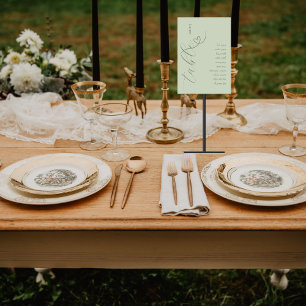 Modern Colorblock Guest Name List   Light Sage Table Number