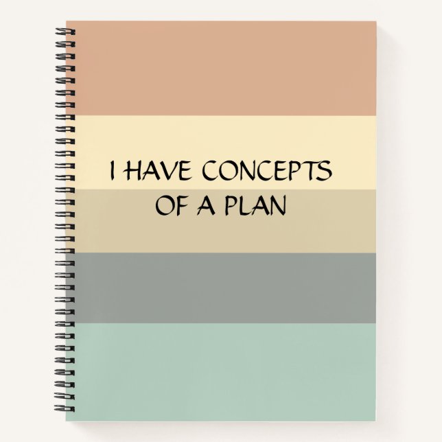 Modern Colorblock Horizontal Stripe Green Monogram Notebook (Front)