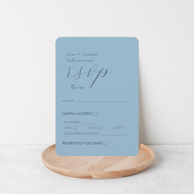Modern Colorblock Wedding Affair | Light Blue RSVP Card (Creator Uploaded)