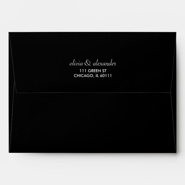 Modern Colorblock Wedding Stationary | Black Envelope (Back (Top Flap))