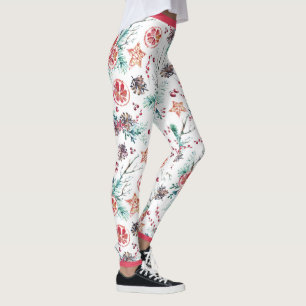 Modern colorful Christmas pattern Leggings