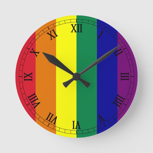 Modern Colorful Circular Spectrum Design Round Clock (Front)