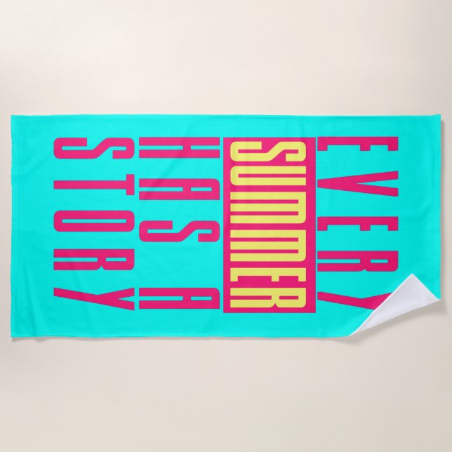 Modern Colorful Cool Summer Beach Towel (Front)