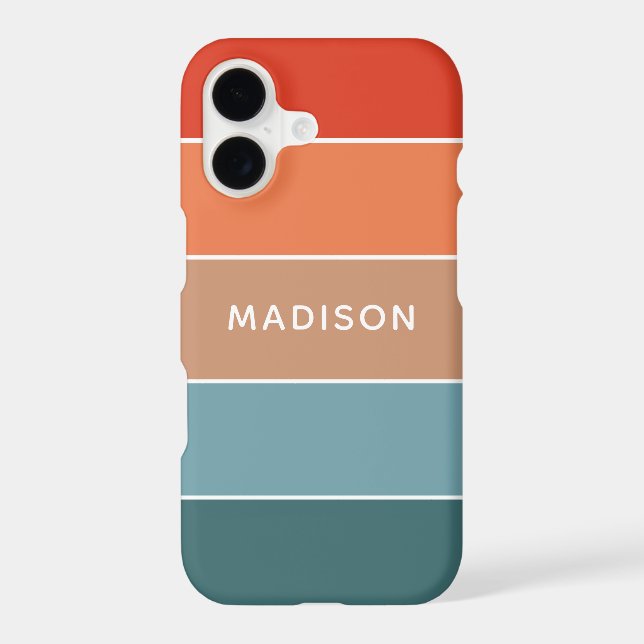 Modern Colorful Earth Colorblock Personalized Name (Back)