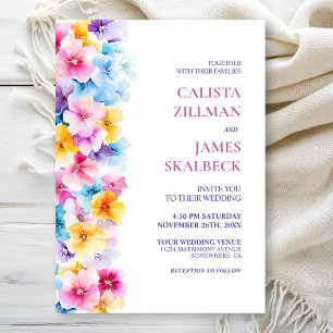 Modern Colorful Floral Wedding Invitation