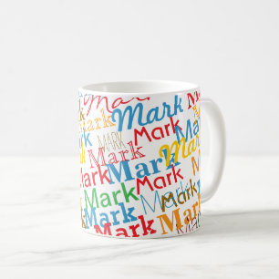 Modern Colorful Fun First Name Typography Coffee Mug