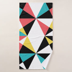Modern, colorful, fun, trendy, geometric pattern bath towel