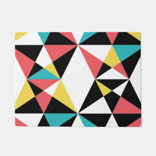 Modern, colorful, fun, trendy, geometric pattern doormat