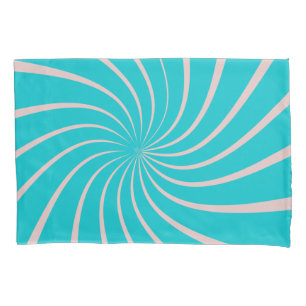 Modern colorful geometric blue pink trendy chic  pillowcase