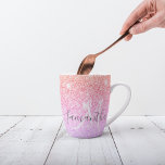 Modern Colorful Glitter Sparkles Personalized Name Latte Mug<br><div class="desc">Modern Colorful Glitter Sparkles Personalized Name</div>