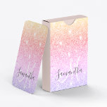 Modern Colorful Glitter Sparkles Personalized Name Playing Cards<br><div class="desc">Modern Colorful Glitter Sparkles Personalized Name</div>