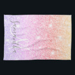 Modern Colorful Glitter Sparkles Personalized Name Tea Towel<br><div class="desc">Modern Colorful Glitter Sparkles Personalized Name</div>