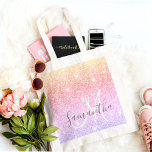 Modern Colorful Glitter Sparkles Personalized Name Tote Bag<br><div class="desc">Modern Colorful Glitter Sparkles Personalized Name</div>