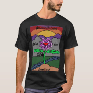 Modern Colorful Hand Drawn Cartoon Flower T-Shirt