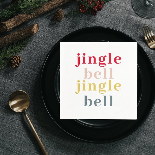 Modern Colorful Jingle Bell Jingle Bell Napkin (Creator Uploaded)