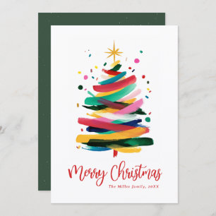 Modern Colorful Merry Christmas  Holiday Card