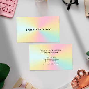 Modern Colorful Pastel Ombre Business Card