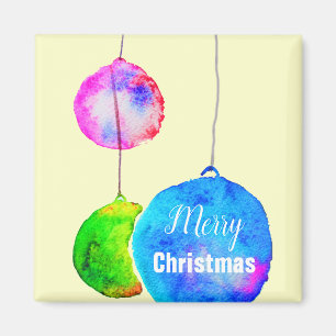 Modern colorful pink and blue Christmas Magnet