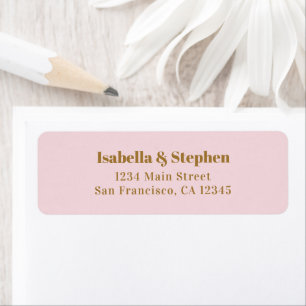 Modern Colorful Pink & Gold Return Address Label