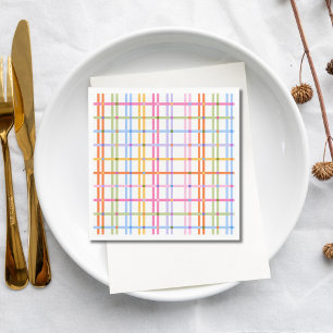Modern Colorful Plaid Baby Shower Theme Napkin