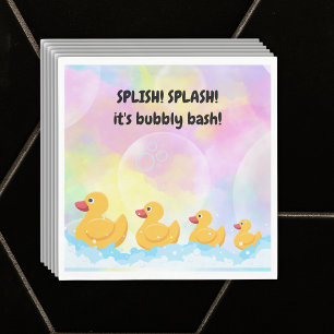 Modern Colorful Rubber Duckies Baby Shower Napkin