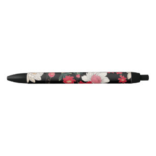 Modern Colorful Sakura Flower Japan Birthday party Black Ink Pen