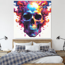 modern colorful skull