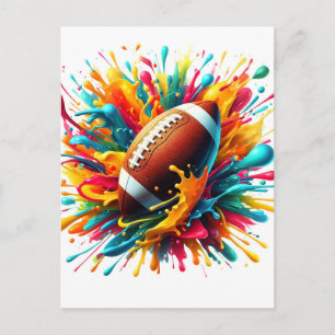 Modern Colorful Splash Game Ball Sports Announcement Postcard