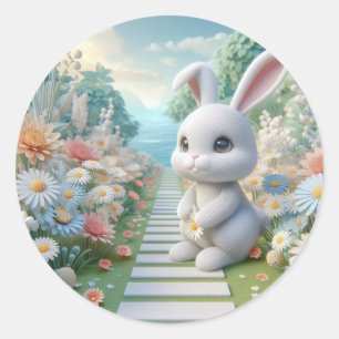 Modern Colorful Spring Classic Round Sticker