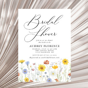 Modern Colorful Wildflower Floral Bridal Shower Invitation