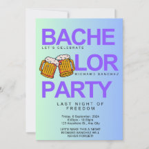 Modern Colorfull Bachelor Invitation with Beers