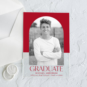 Modern Colour Block Acrylic Graduation Announcemen Invitations