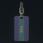 Modern Colour Block Custom Monogram Luggage Tag<br><div class="desc">Custom-designed monogram luggage tag featuring modern simple colour block design.</div>