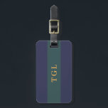 Modern Colour Block Custom Monogram Luggage Tag<br><div class="desc">Custom-designed monogram luggage tag featuring modern simple colour block design.</div>